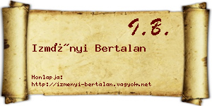 Izményi Bertalan névjegykártya