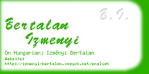 bertalan izmenyi business card