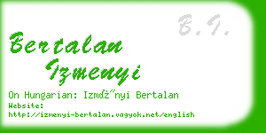 bertalan izmenyi business card